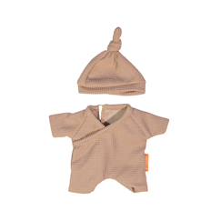 Jouet-Pyjama marron avec chapeau pour poupée de 21 cm