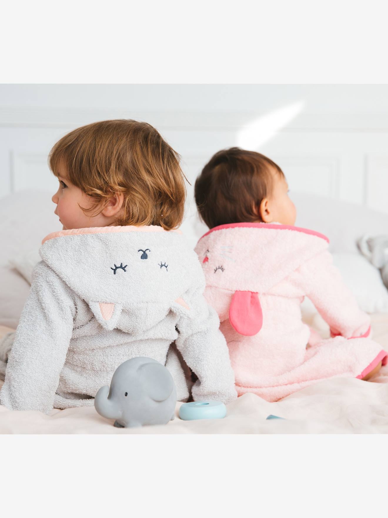 Peignoir De Bain Bebe Personnalisable Souris Oeko Tex Rose Vertbaudet