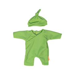 -Pyjama vert avec chapeau pour poupée de 21cm