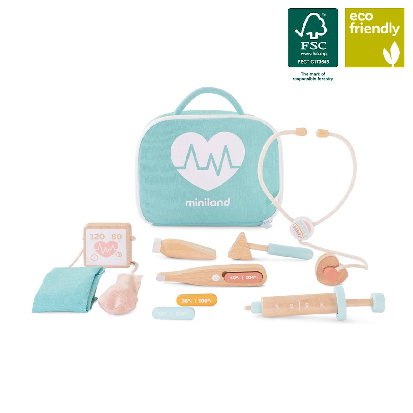 Ensemble De Médecin En Bois Pour Poupées Marron