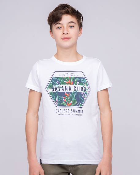 Garçon-T-shirt col rond pur coton nibou garçon