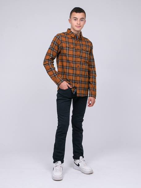Chemise manches longues carreaux tamaro garçon Bordeaux+Marron 8 - vertbaudet enfant 