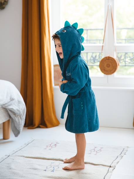 Peignoir enfant Dinosaure personnalisable Oeko-Tex® bleu 3 - vertbaudet enfant 