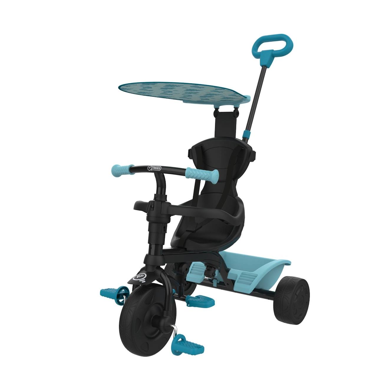 Tricycle Enfant Évolutif 4 En 1 Unicorn Métal Noir - Bleu