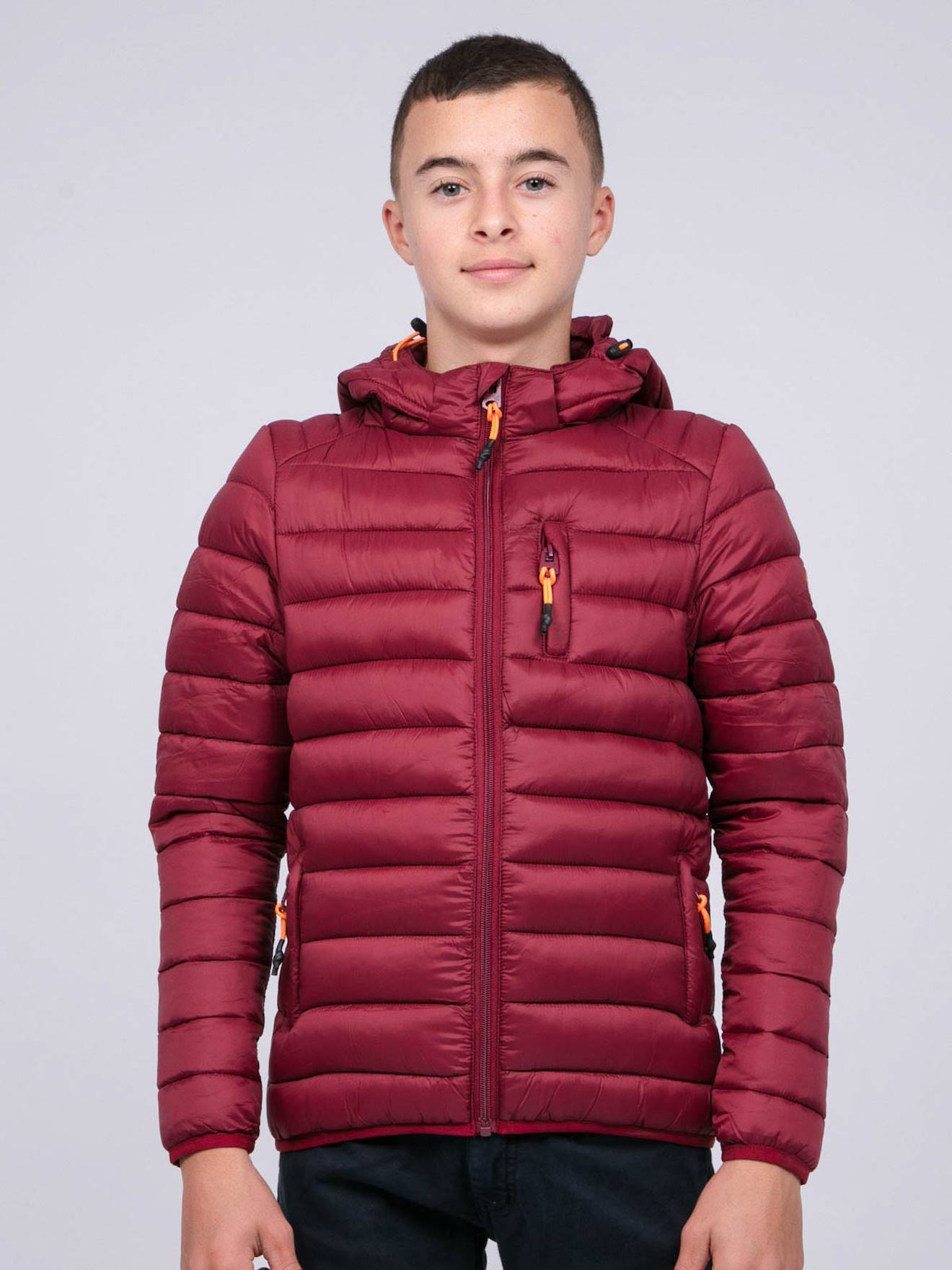 Doudoune Capuche Zegel Garçon Bordeaux