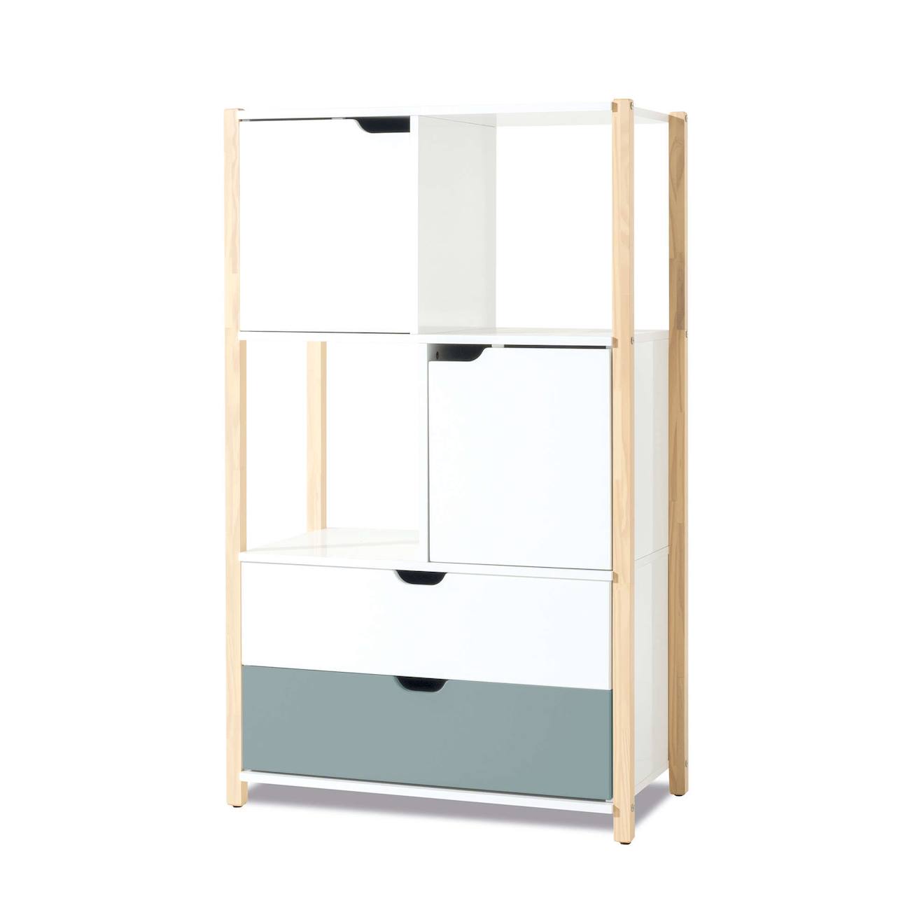 Armoire D'enfant Montessori (portes Et Tiroirs) Vert Eucalyptus