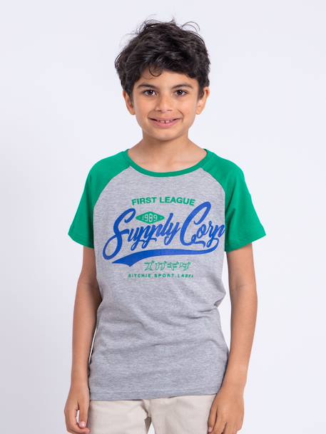 T-shirt manches courtes col rond pur coton nechin garçon  - vertbaudet enfant