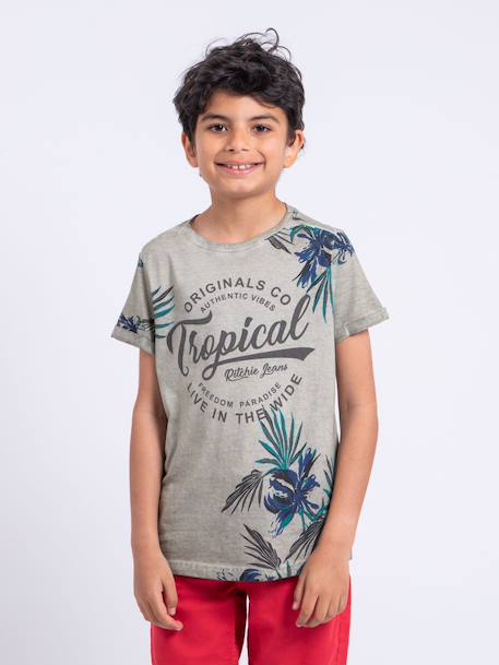 Garçon-T-shirt manches courtes col rond pur coton nerwik garçon