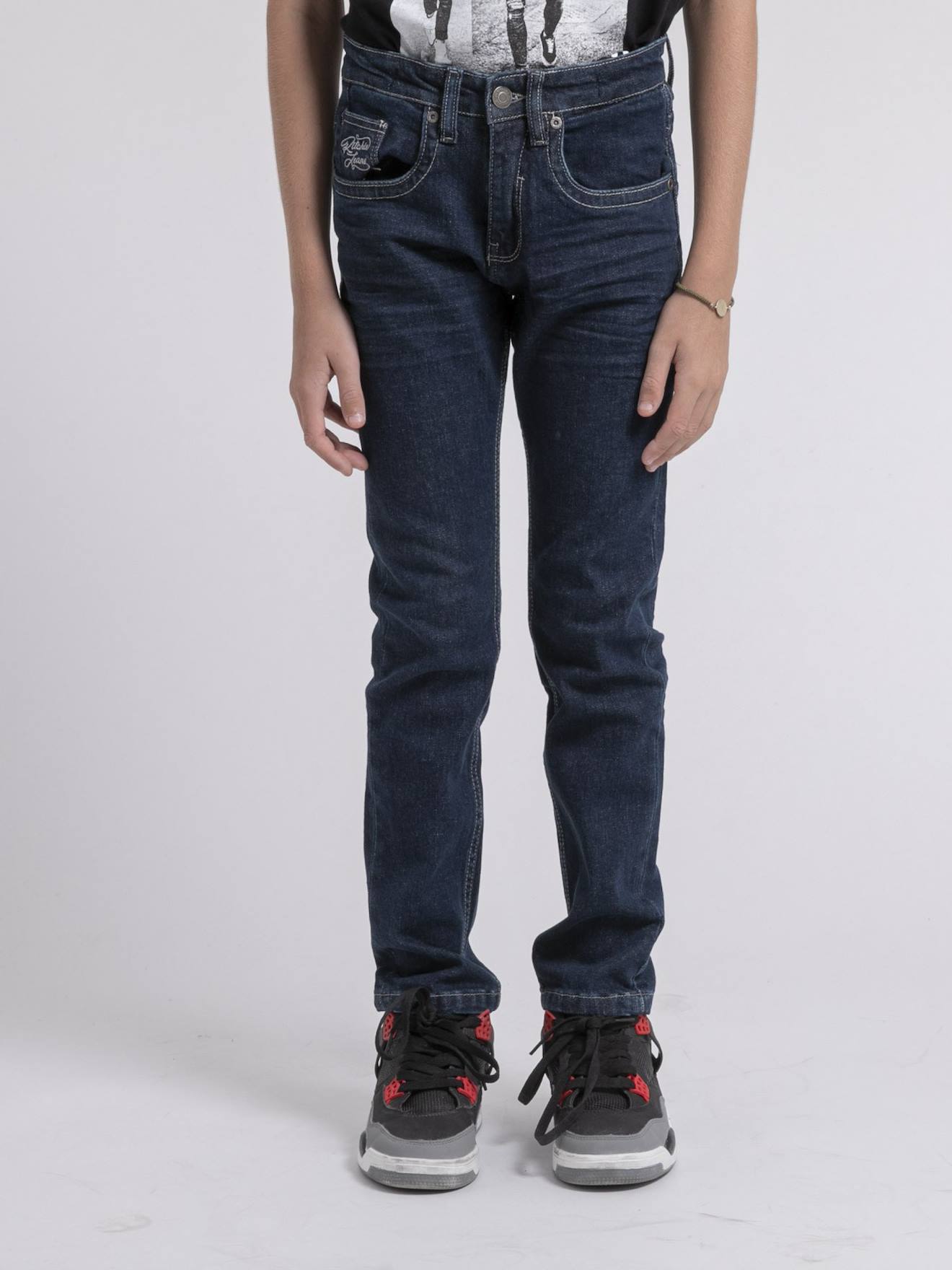 Jean Coupe Ajustée Salagnon Garçon Bleu Foncé