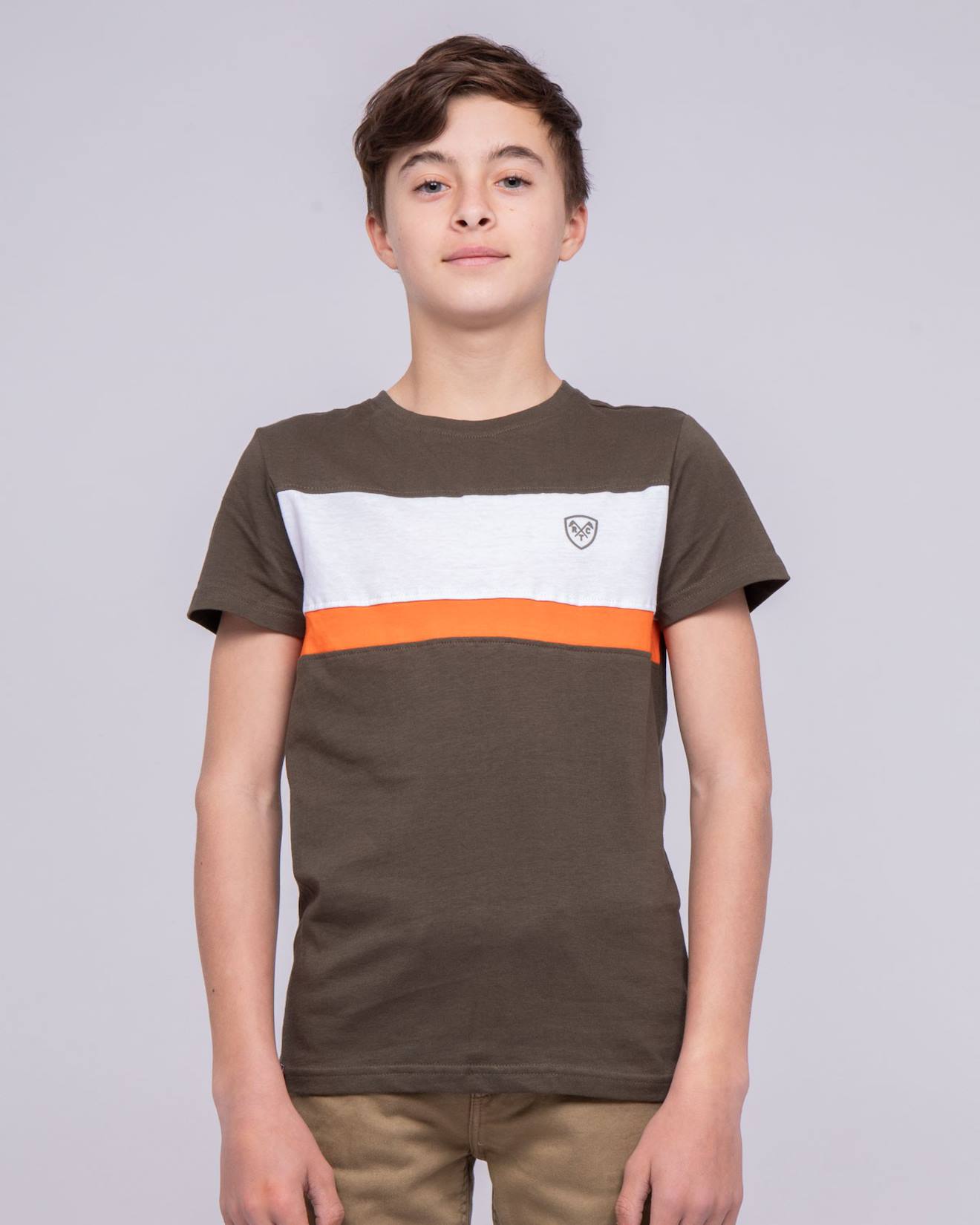 T-shirt Col Rond Pur Coton Namlet Garçon Kaki