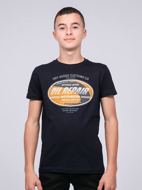 Garçon-T-shirt col rond pur coton jocturne garçon