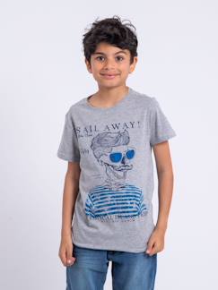 T-shirt manches courtes col rond pur coton noumick garçon  - vertbaudet enfant
