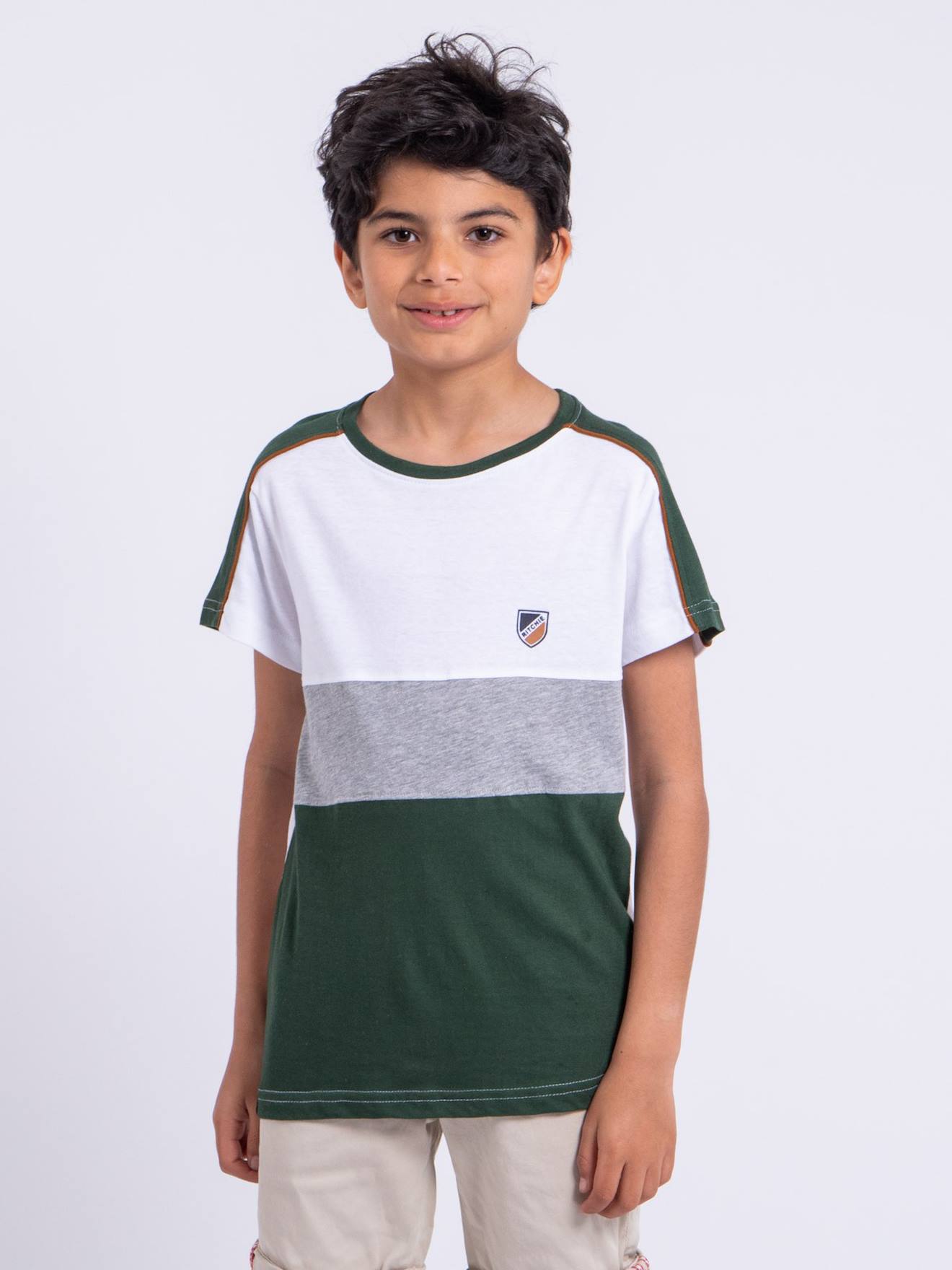 T-shirt Manches Courtes Pur Coton Nabalia Garçon Vert