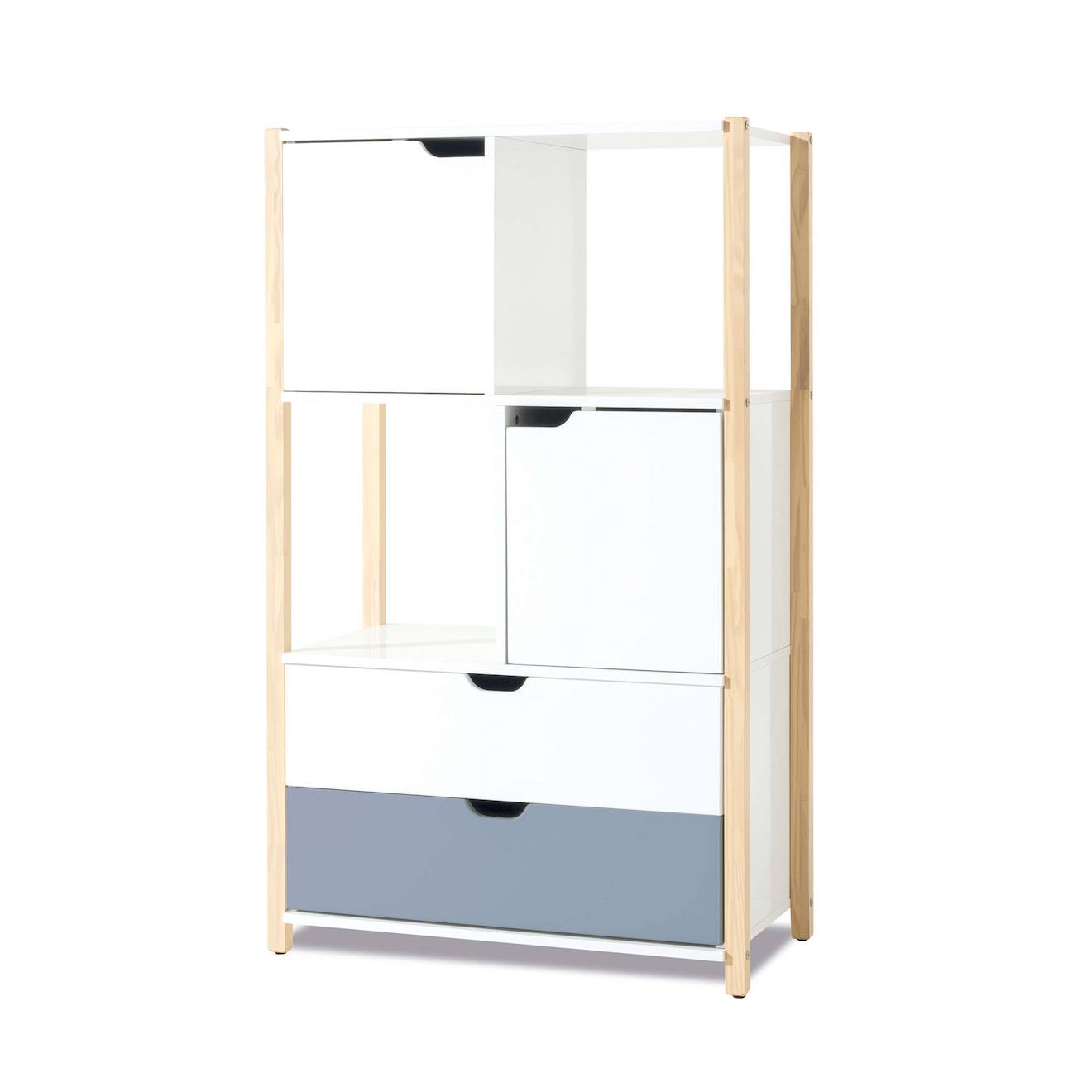 Armoire D'enfant Montessori (portes Et Tiroirs) Bleu