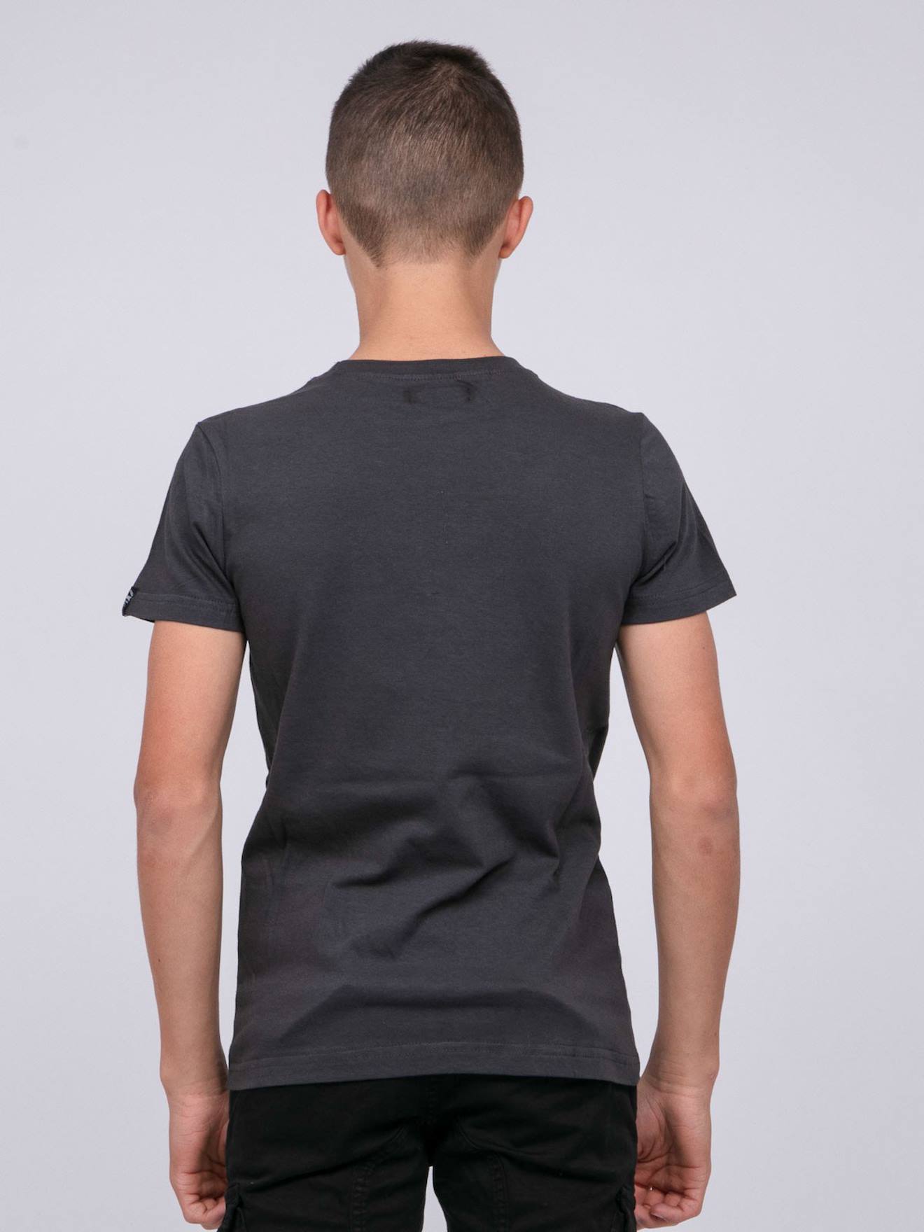 T-shirt Col Rond Pur Coton Joumea Garçon Gris Foncé