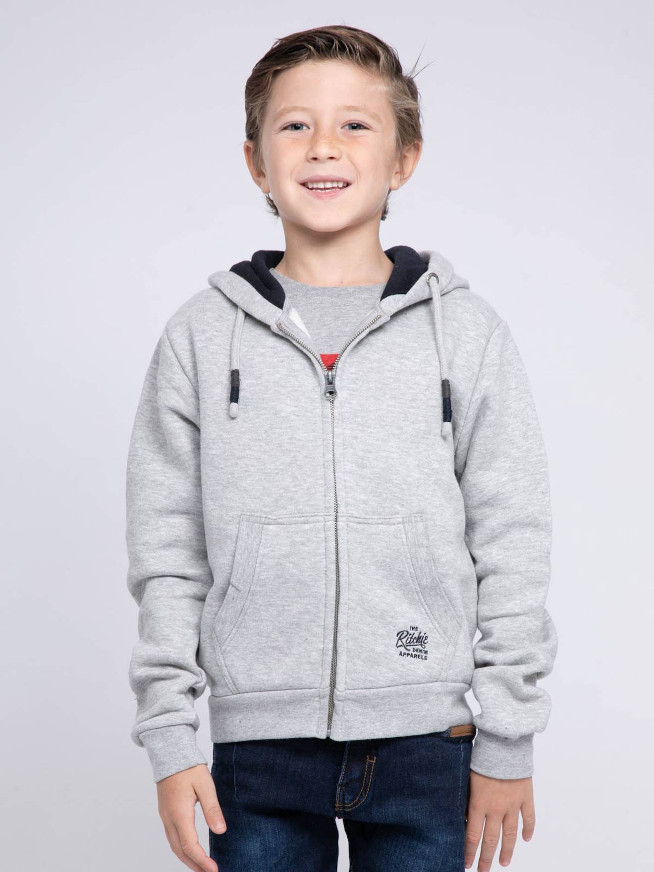Sweat Zipp Capuche Wamin Garon Gris Clair 29 €