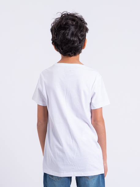 T-shirt manches courtes col rond pur coton nabarzu garçon Blanc+Jaune 2 - vertbaudet enfant 
