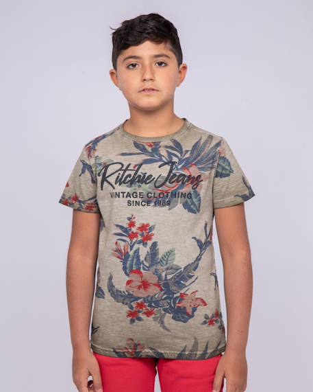 Garçon-T-shirt col rond pur coton motifs nalko garçon