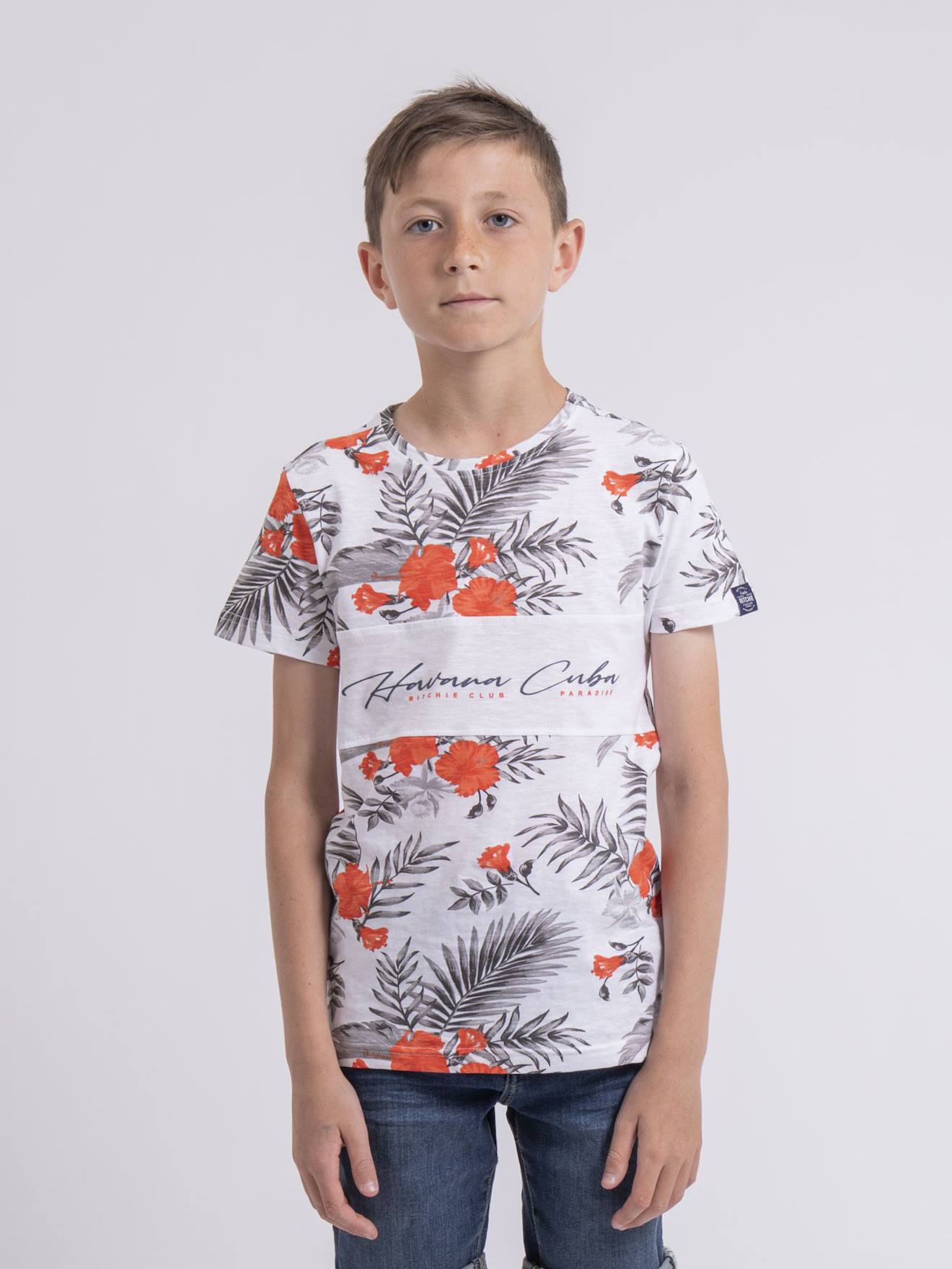 T-shirt Col Rond Niritix Garçon Corail