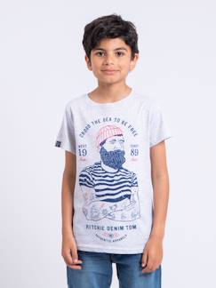 T-shirt manches courtes col rond pur coton nuplaton garçon  - vertbaudet enfant