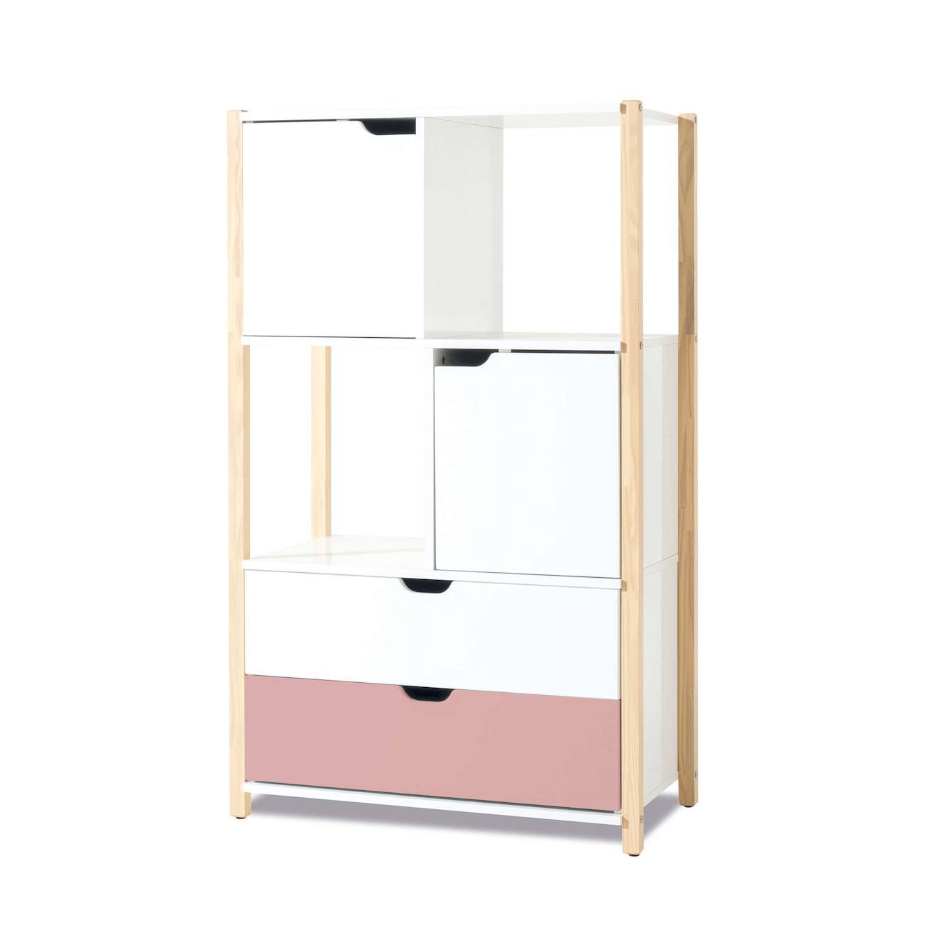 Armoire D'enfant Montessori (portes Et Tiroirs) Quartz Rose