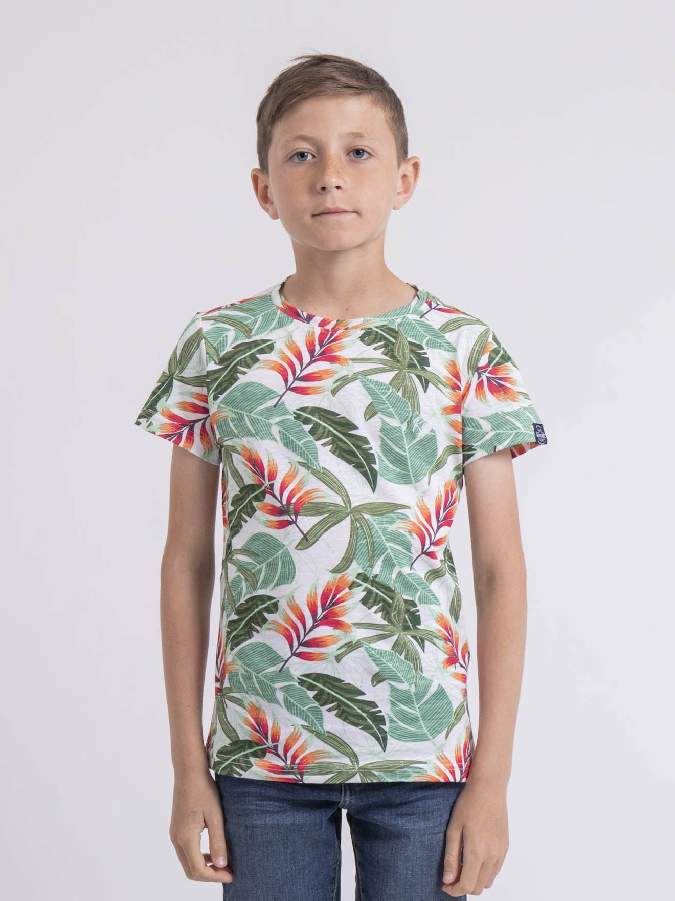 T-shirt Col Rond Nirindo Garçon Vert