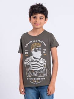 T-shirt manches courtes col rond pur coton nuplaton garçon  - vertbaudet enfant