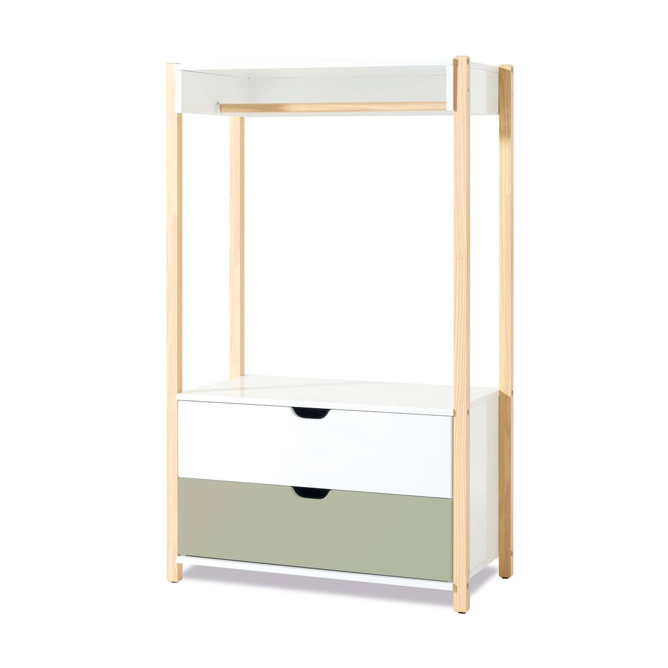 Armoire D'enfant Montessori (crochet Et Tiroirs) Vert Olive