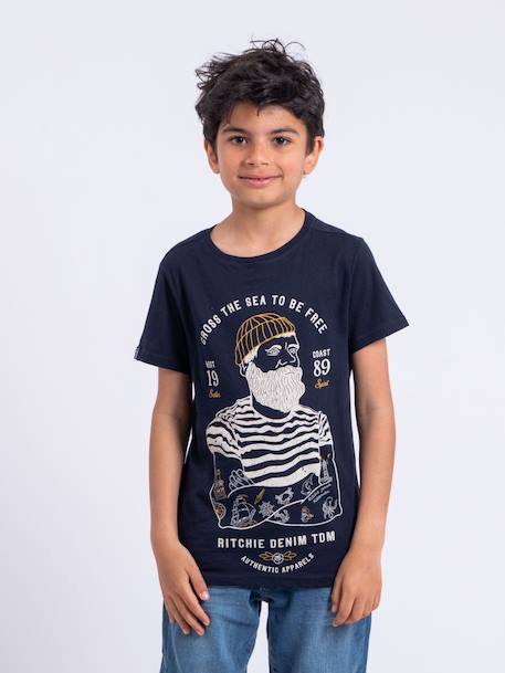 Garçon-T-shirt manches courtes col rond pur coton nuplaton garçon