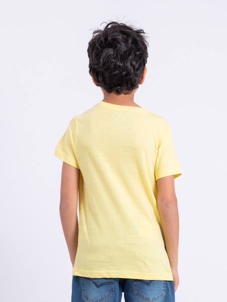 T-shirt manches courtes col rond pur coton nabarzu garçon Blanc+Jaune 6 - vertbaudet enfant 