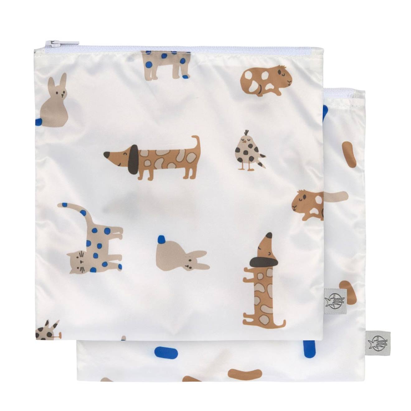 Lot De 2 Pochettes À Snack Chat Royal Bleu Multicolore