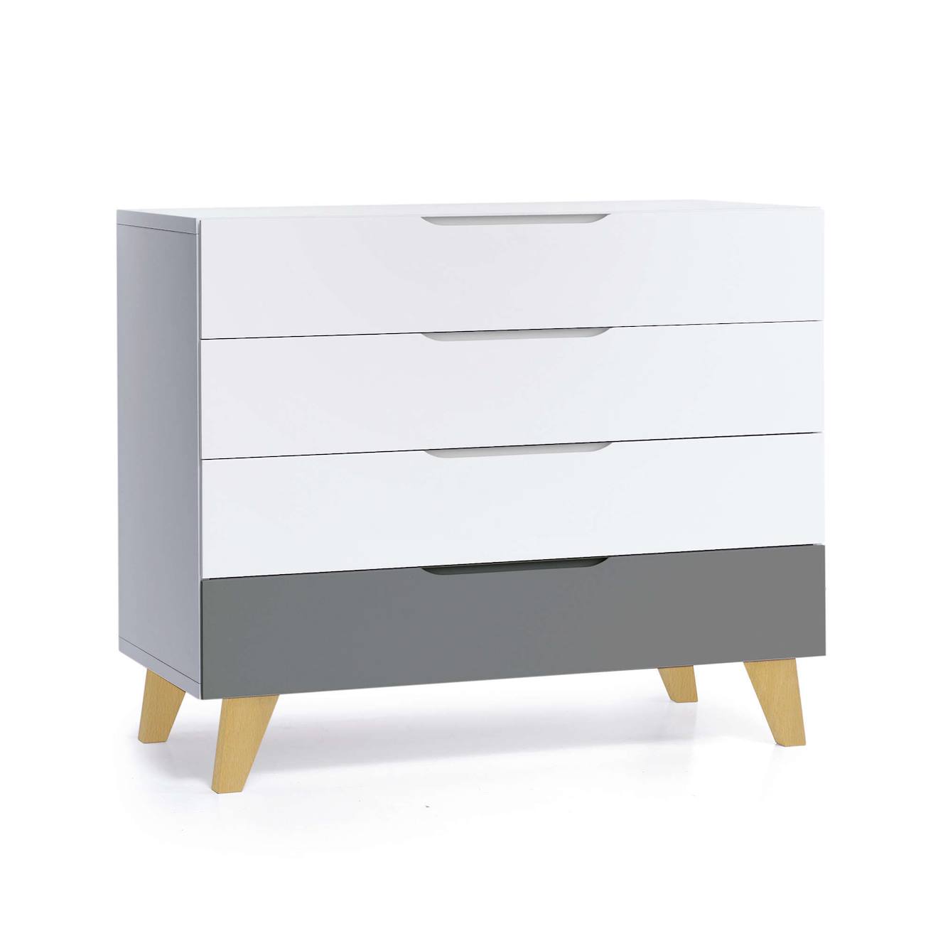 Commode D'enfant Avec Jambes En Bois Antracite