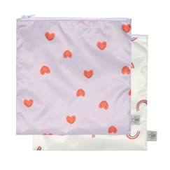Puériculture-Lot de 2 pochettes à snack happy rascals coeur