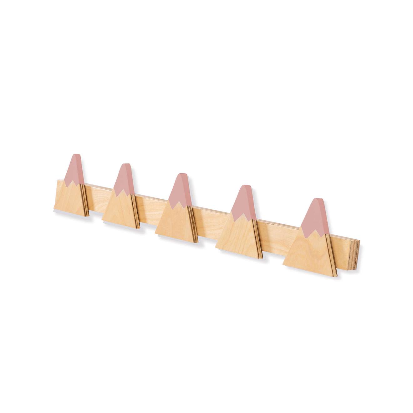 Crochet Horizontale Murale Montagnes (5 Crochets) Quartz Rose