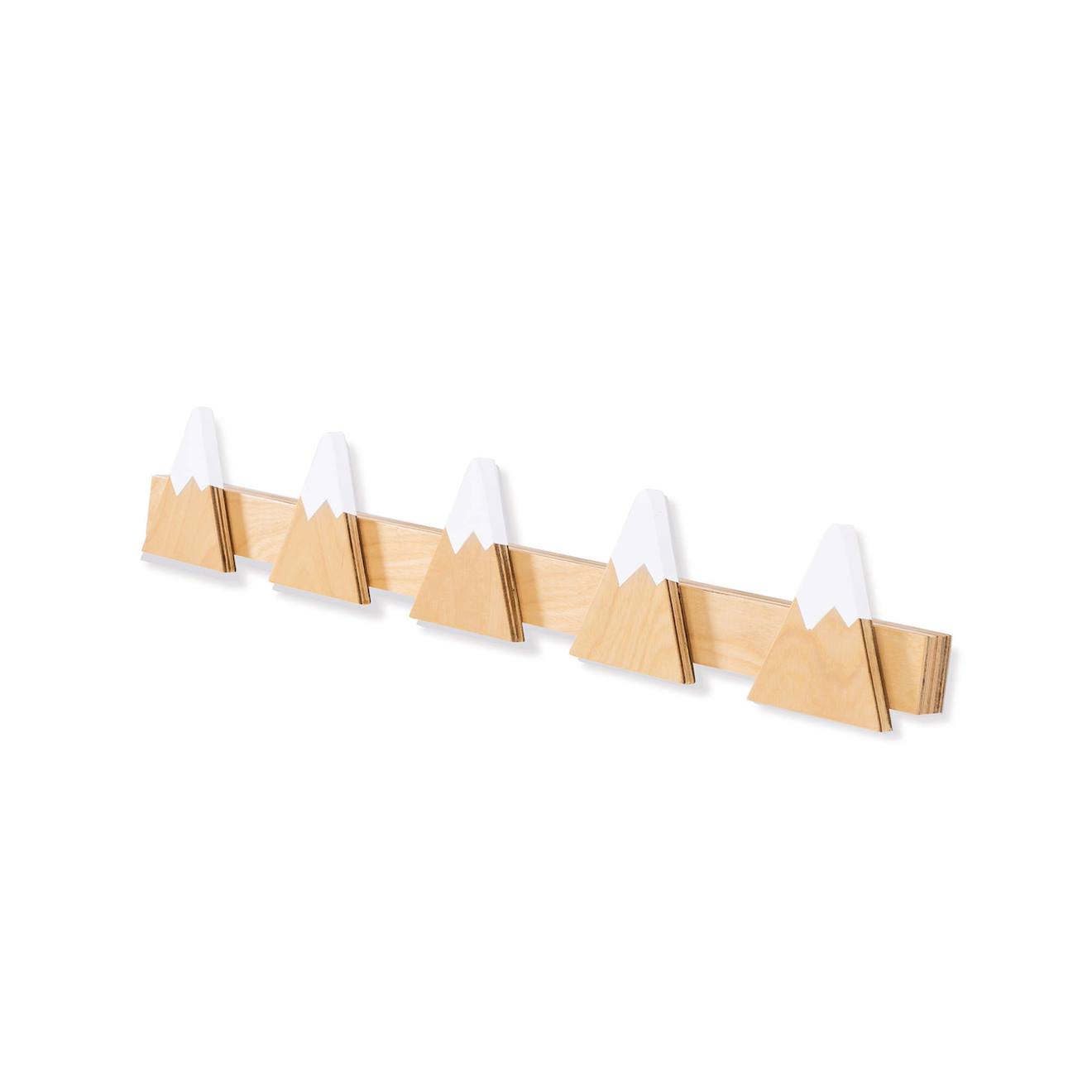 Crochet Horizontale Murale Montagnes (5 Crochets) Blanc