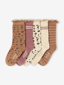Lot de 5 paires de chaussettes « léopard » fille  - vertbaudet enfant