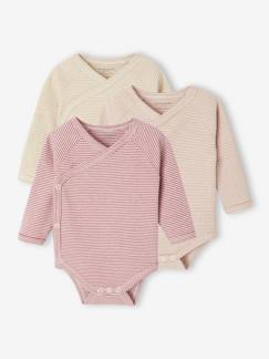 Bébé-Body-Lot de 3 bodies rayés ouverture naissance