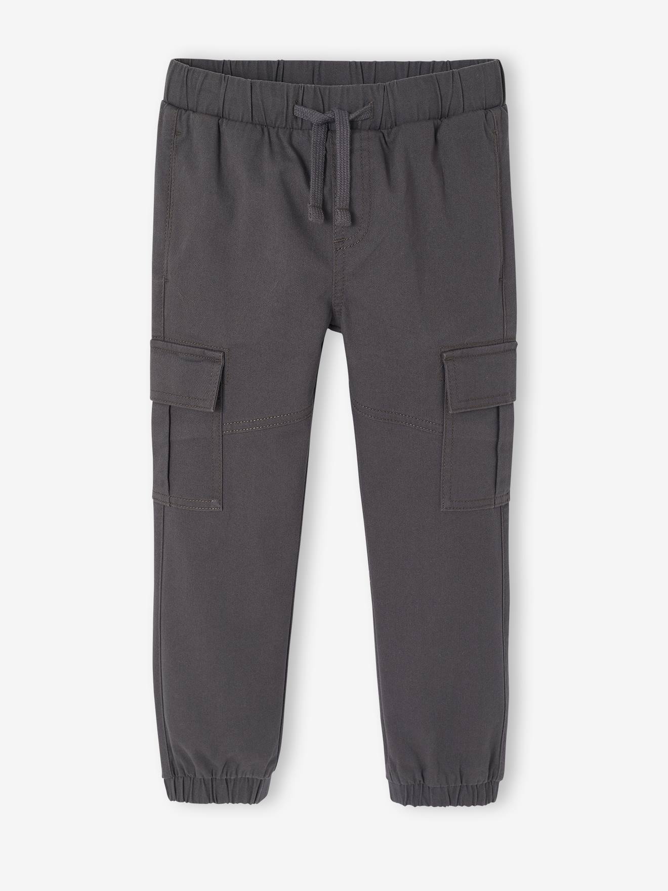 Pantalon garçon battle facile à enfiler anthracite