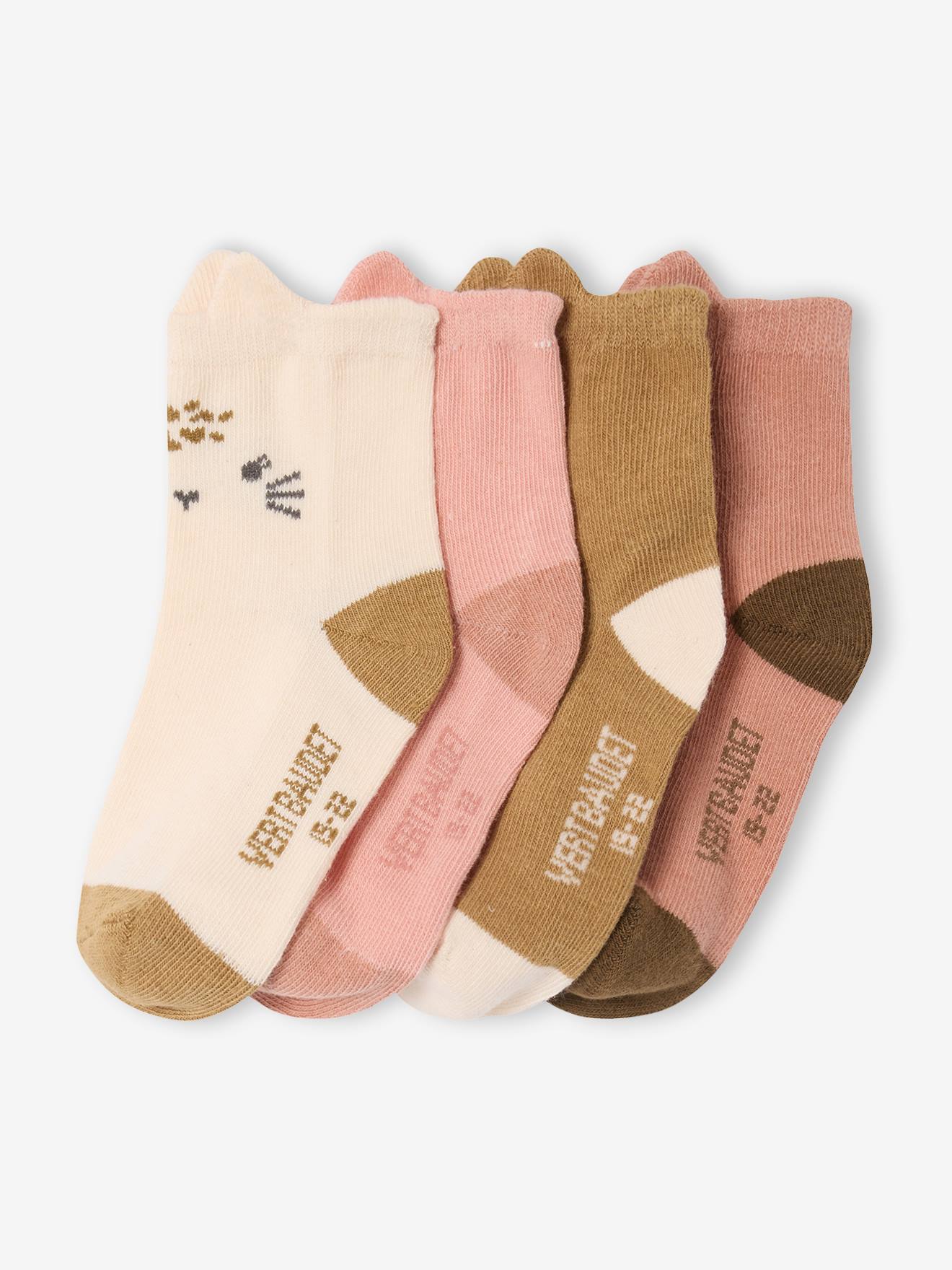 Lot de 4 paires de chaussettes animaux bébé assorties