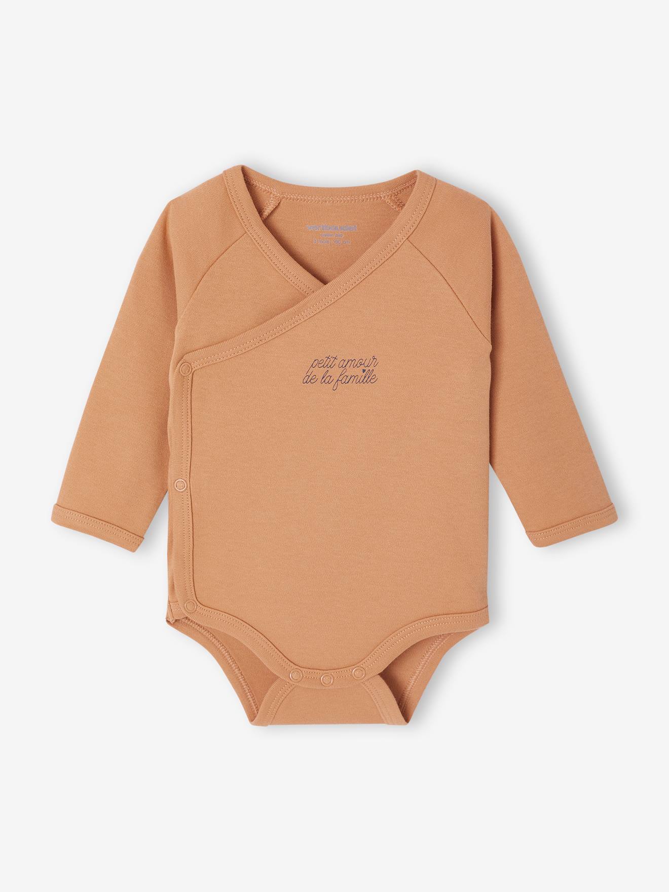 Lot de 5 bodies Basics ouverture naissance jaune pâle (Vertbaudet) - Image 1