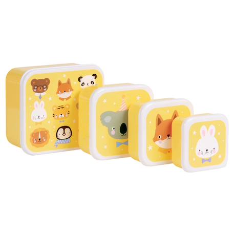 Lot de 4 boîtes à goûter Jaune+Kaki+Princesses+Robot+Rose+Rose, rouge, violet+Vert de gris 5 - vertbaudet enfant 
