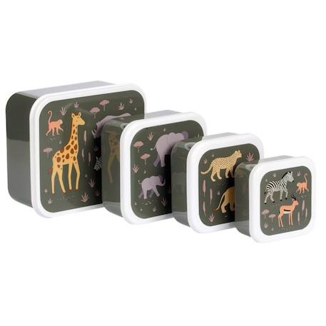 Lot de 4 boîtes à goûter Jaune+Kaki+Princesses+Robot+Rose+Rose, rouge, violet+Vert de gris 9 - vertbaudet enfant 