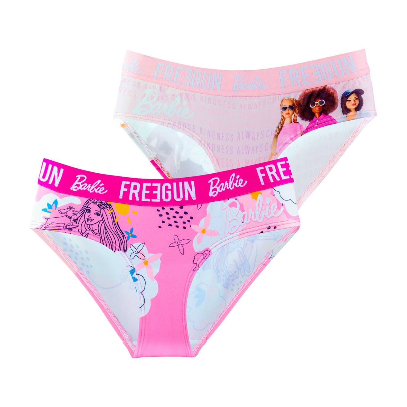 Lot De 2 Culottes Barbie Rose/blanc