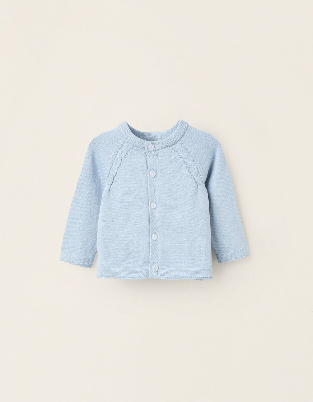 Gilet En Maille En Coton Bleu Clair