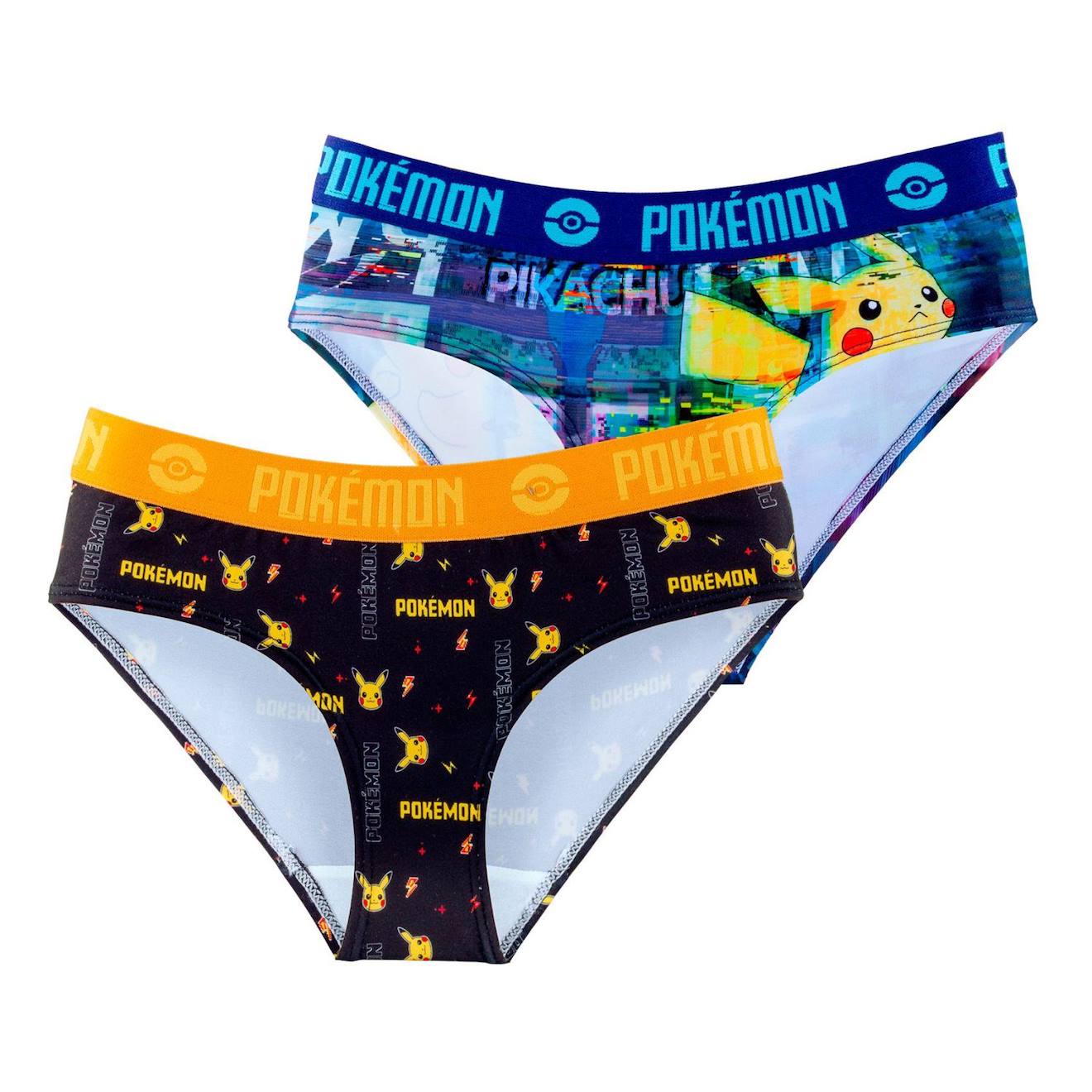 Lot De 2 Culottes Pokemon Noir/jaune/turquoise