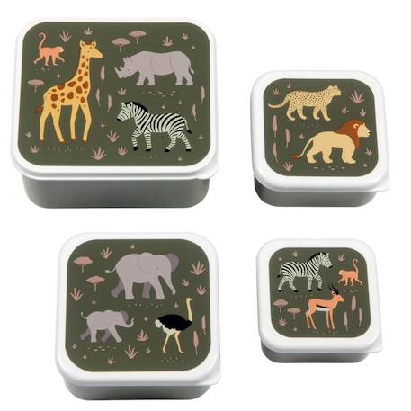 Lot de 4 boîtes à goûter Jaune+Kaki+Princesses+Robot+Rose+Rose, rouge, violet+Vert de gris 7 - vertbaudet enfant 