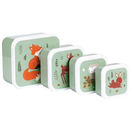 Lot de 4 boîtes à goûter Jaune+Kaki+Princesses+Robot+Rose+Rose, rouge, violet+Vert de gris 39 - vertbaudet enfant 