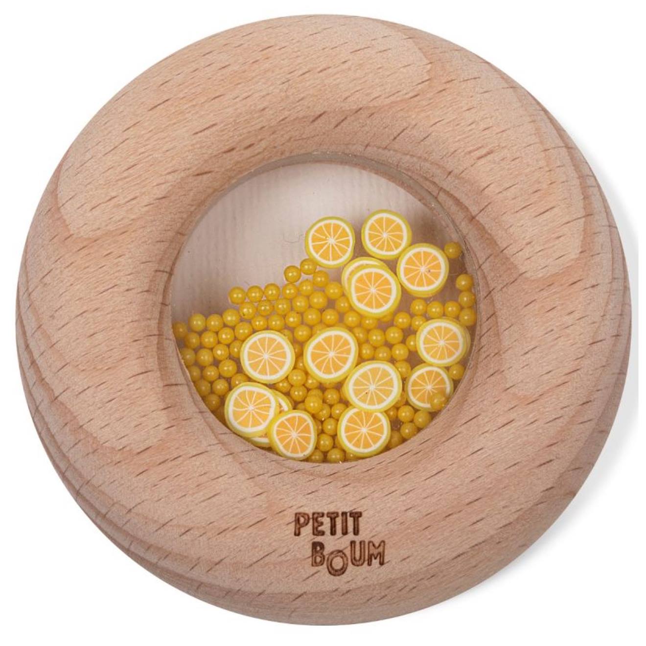 Hochet Sensoriel Donut Fruits Jaune