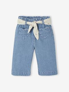 Bébé-Pantalon, jean-Jean large bébé avec ceinture à nouer