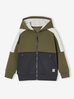Sweat garçon zippé à capuche effet colorblock sport   - vertbaudet enfant